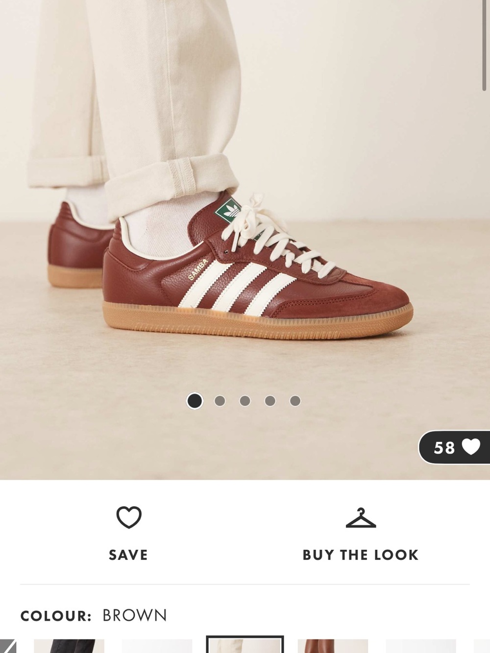 adidas Brown Leather Sneakers with White Stripes